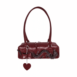 Wine Dragon Heart Charm Purse